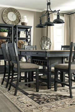 Tyler Creek Black/Gray Counter Height Dining Table with 4 Barstools - Ornate Home
