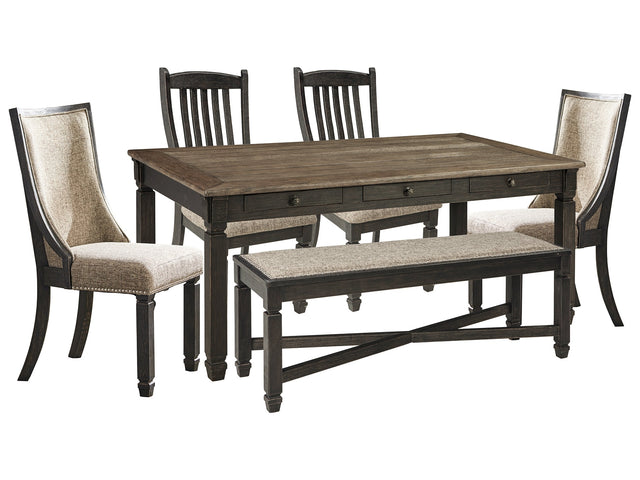 Tyler Creek Black/Gray Dining Table with 4 Chairs and Bench (Online Special Price) - Ornate Home