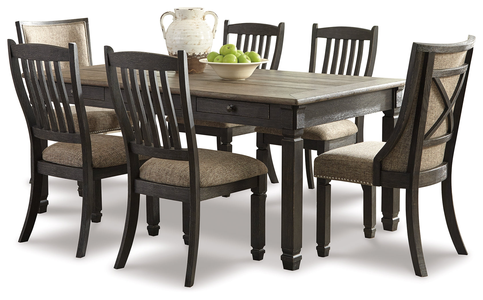 Tyler Creek Black/Gray Dining Table with 6 Chairs (Online Special Price) - Ornate Home