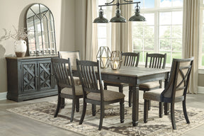 Tyler Creek Black/Gray Dining Table with 6 Chairs with Server - Ornate Home