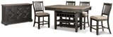 Tyler Creek Black/Grayish Brown Counter Height Dining Table and 4 Barstools with Server (Online Special Price) - Ornate Home