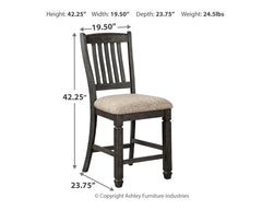Tyler Creek Black/Grayish Brown Counter Height Dining Table and 6 Barstools with Server - Ornate Home