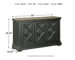 Tyler Creek Black/Gray Dining Table with 6 Chairs with Server - Ornate Home