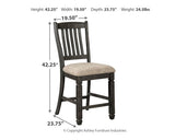 Tyler Creek Black/Grayish Brown Counter Height Dining Table and 6 Barstools with Server - Ornate Home
