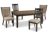 Tyler Creek Black/Grayish Brown Dining Table and 4 Chairs (Online Special Price) - Ornate Home