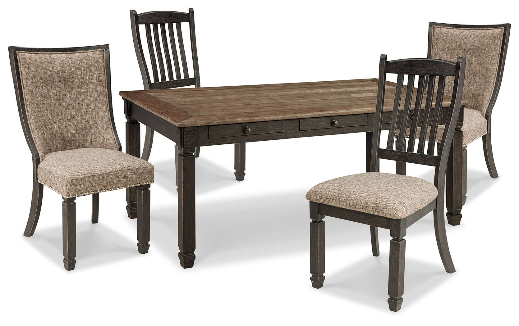 Tyler Creek Black/Grayish Brown Dining Table and 4 Chairs (Online Special Price) - Ornate Home