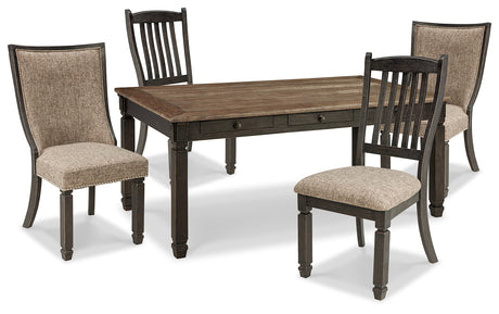 Tyler Creek Black/Grayish Brown Dining Table and 4 Chairs - Ornate Home