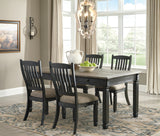 Tyler Creek Black/Grayish Brown Dining Table and 4 Chairs - Ornate Home