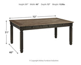Tyler Creek Black/Grayish Brown Dining Table and 4 Chairs with Bench (Online Special Price) - Ornate Home