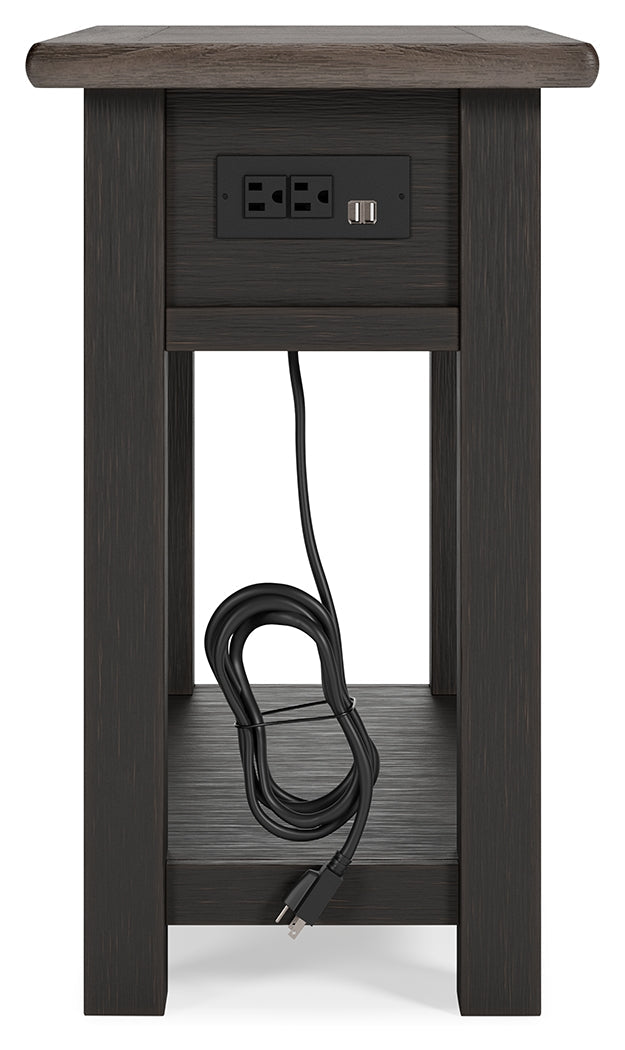Tyler Creek Grayish Brown/Black Chairside End Table (Online Special Price) - Ornate Home