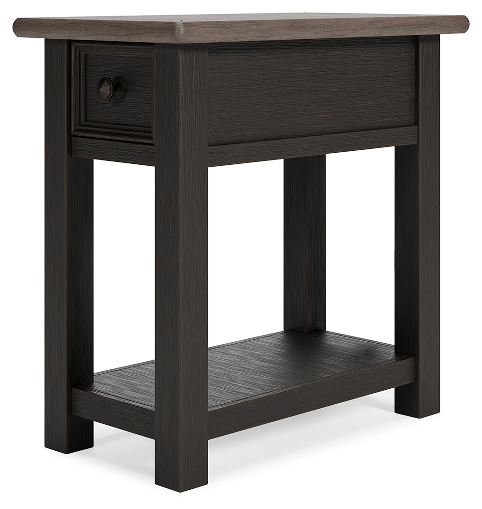 Tyler Creek Grayish Brown/Black Chairside End Table (Online Special Price) - Ornate Home
