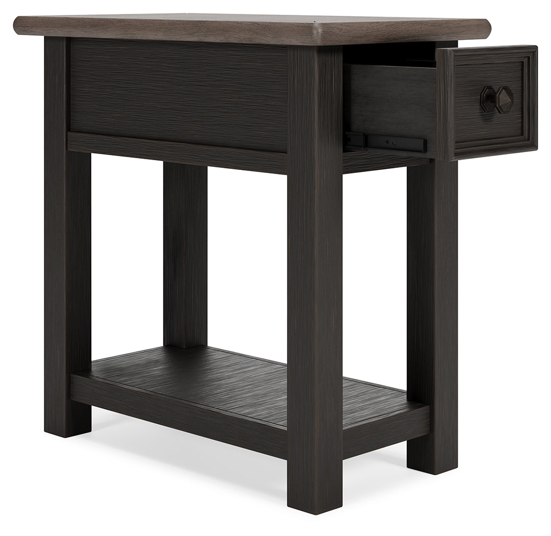 Tyler Creek Grayish Brown/Black Chairside End Table (Online Special Price) - Ornate Home