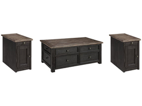 Tyler Creek Grayish Brown/Black Coffee Table and 2 Chairside End Tables (Online Special Price) - Ornate Home