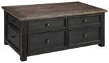 Tyler Creek Grayish Brown/Black Coffee Table and 2 Chairside End Tables - Ornate Home