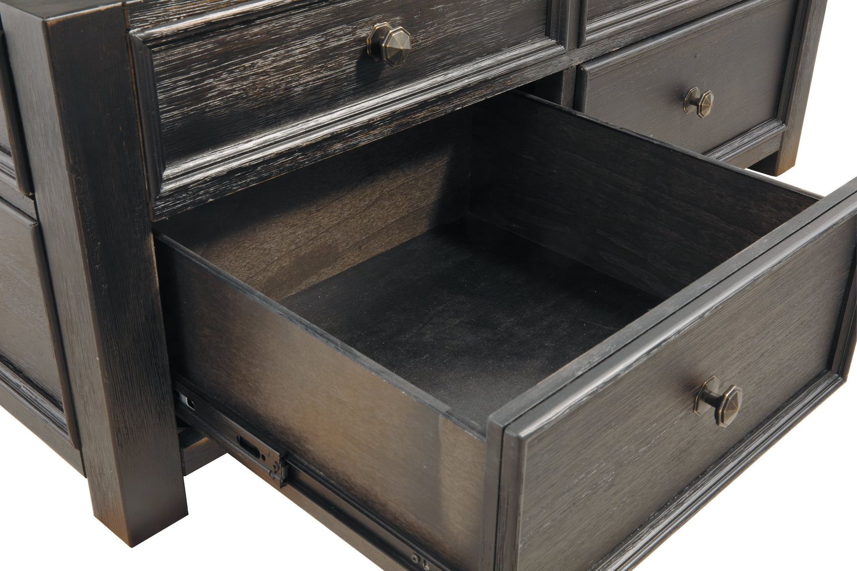 Tyler Creek Grayish Brown/Black Coffee Table and 2 Chairside End Tables - Ornate Home