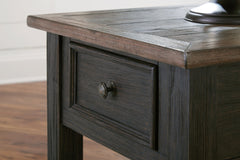 Tyler Creek Grayish Brown/Black Coffee Table and 2 Chairside End Tables - Ornate Home