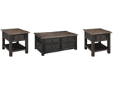 Tyler Creek Grayish Brown/Black Coffee Table and 2 End Tables (Online Special Price) - Ornate Home