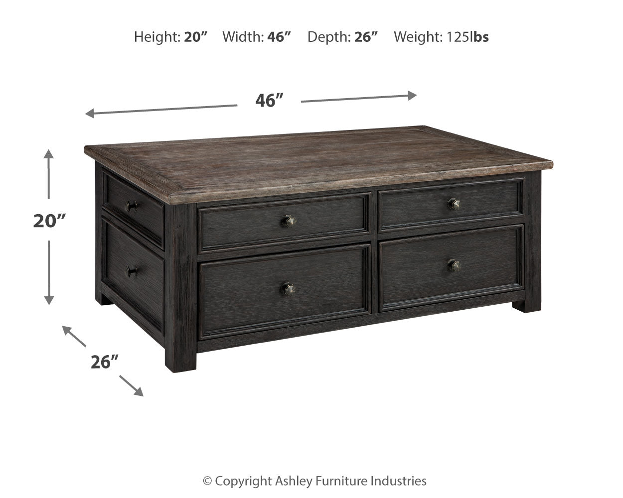 Tyler Creek Grayish Brown/Black Coffee Table and 2 End Tables (Online Special Price) - Ornate Home