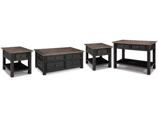 Tyler Creek Grayish Brown/Black Coffee Table and 2 End Tables with Console (Online Special Price) - Ornate Home