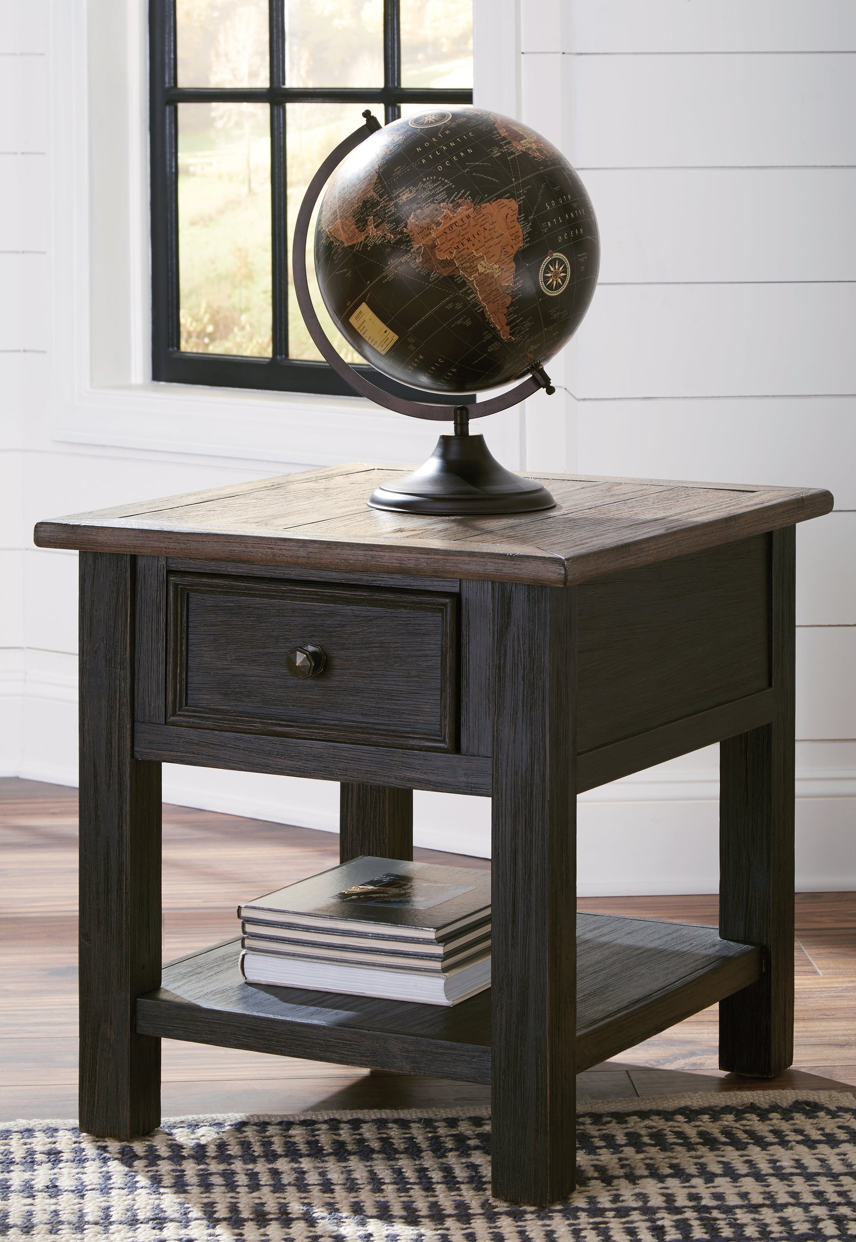 Tyler Creek Grayish Brown/Black Coffee Table and 2 End Tables with Console (Online Special Price) - Ornate Home