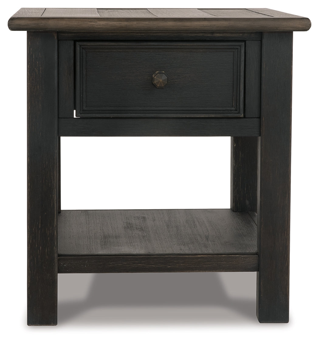 Tyler Creek Grayish Brown/Black Coffee Table and 2 End Tables with Console (Online Special Price) - Ornate Home