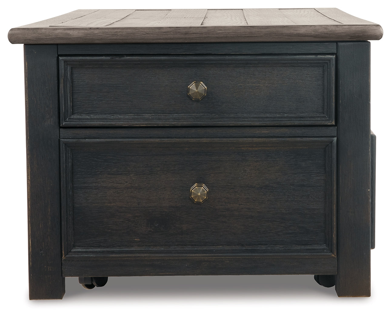 Tyler Creek Grayish Brown/Black Coffee Table and 2 End Tables with Console (Online Special Price) - Ornate Home
