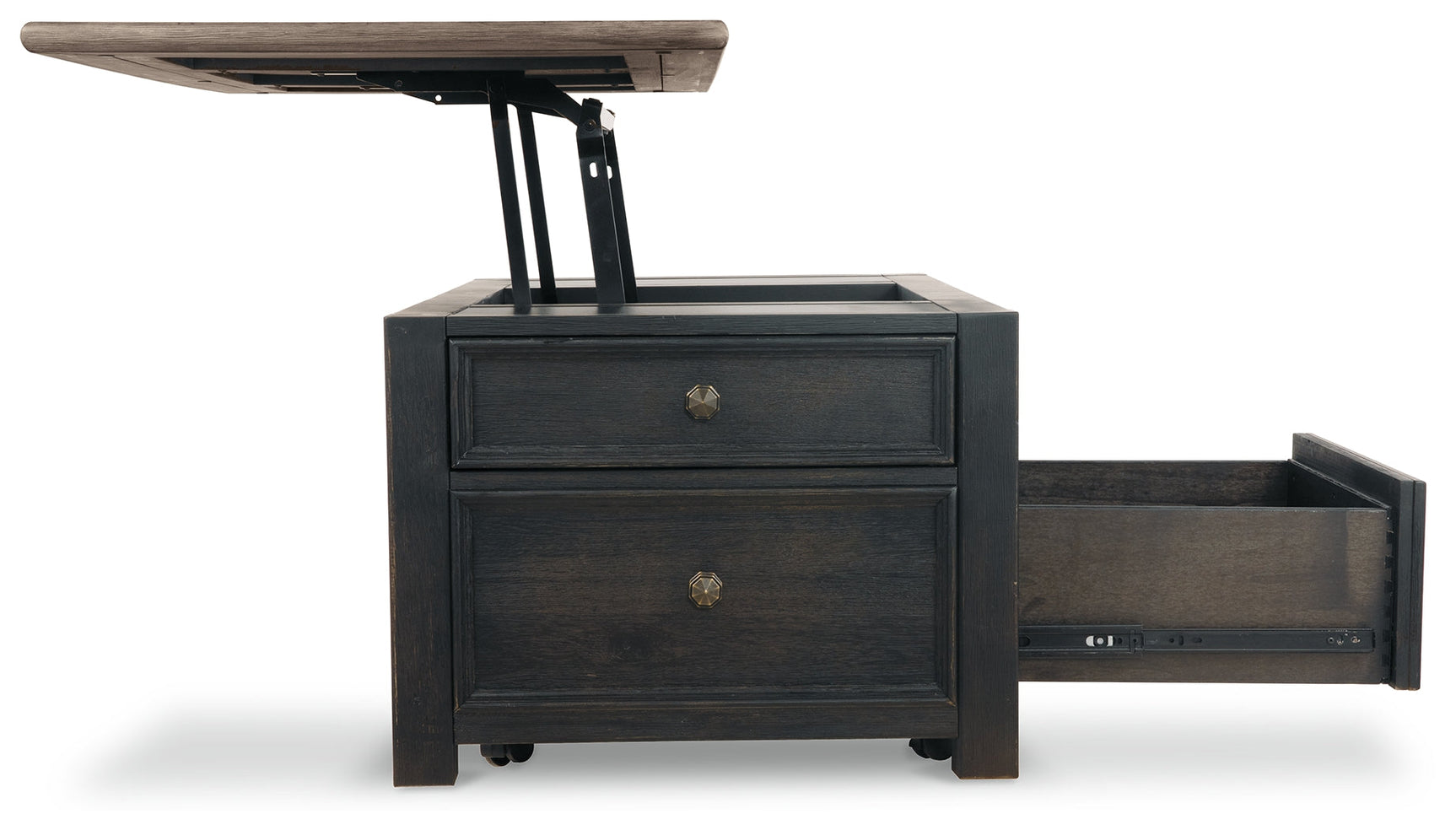 Tyler Creek Grayish Brown/Black Coffee Table and 2 End Tables with Console (Online Special Price) - Ornate Home