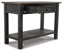 Tyler Creek Grayish Brown/Black Coffee Table and 2 End Tables with Console - Ornate Home