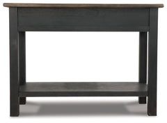 Tyler Creek Grayish Brown/Black Coffee Table and 2 End Tables with Console - Ornate Home