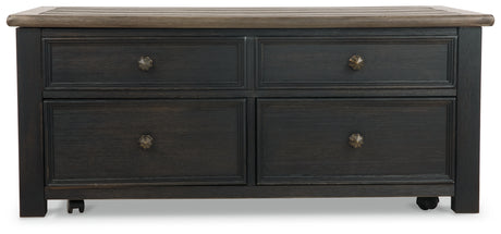 Tyler Creek Grayish Brown/Black Coffee Table and 2 End Tables with Console - Ornate Home