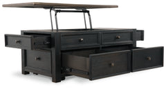 Tyler Creek Grayish Brown/Black Coffee Table and 2 End Tables with Console - Ornate Home