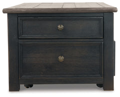 Tyler Creek Grayish Brown/Black Coffee Table and 2 End Tables with Console - Ornate Home
