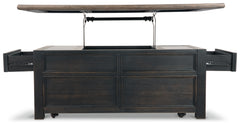 Tyler Creek Grayish Brown/Black Coffee Table and 2 End Tables with Console - Ornate Home