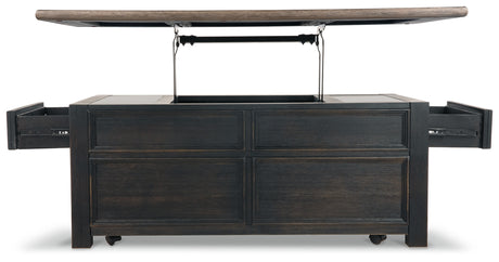 Tyler Creek Grayish Brown/Black Coffee Table and 2 End Tables with Console - Ornate Home