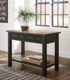 Tyler Creek Grayish Brown/Black Coffee Table and 2 End Tables with Console - Ornate Home