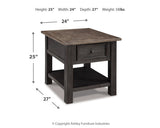 Tyler Creek Grayish Brown/Black End Table (Online Special Price) - Ornate Home