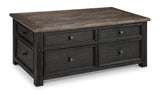Tyler Creek Grayish Brown/Black Lift Top Coffee Table (Online Special Price) - Ornate Home
