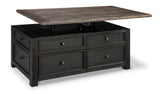 Tyler Creek Grayish Brown/Black Lift Top Coffee Table (Online Special Price) - Ornate Home