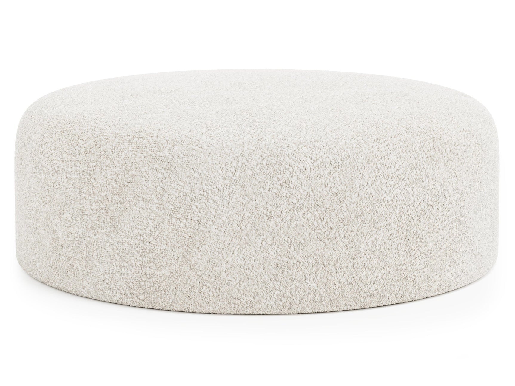 Tyre White/Cream Fabric Ottoman - Ornate Home