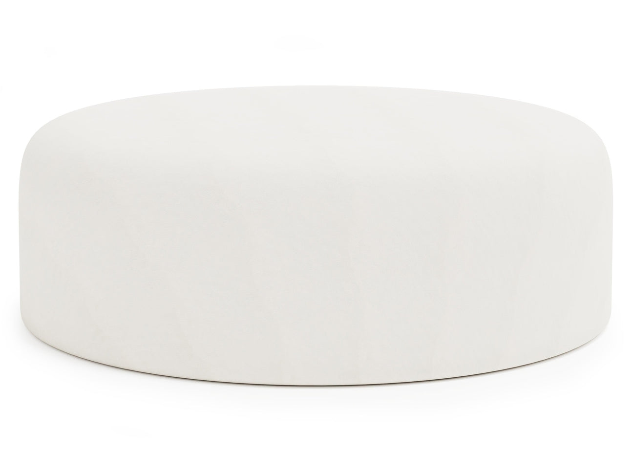 Tyre White/Cream Leather Ottoman - Ornate Home