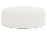 Tyre White/Cream Leather Ottoman - Ornate Home