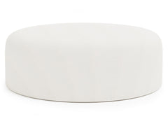 Tyre White/Cream Leather Ottoman - Ornate Home