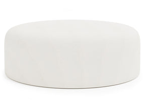 Tyre White/Cream Leather Ottoman - Ornate Home