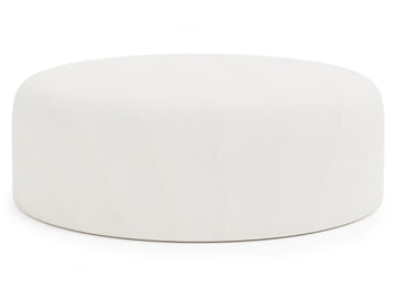 Tyre White/Cream Leather Ottoman - Ornate Home