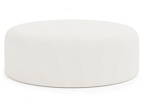 Tyre White/Cream Leather Ottoman - Ornate Home