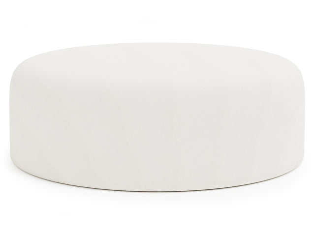 Tyre White/Cream Leather Ottoman - Ornate Home