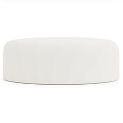 Tyre White/Cream Leather Ottoman - Ornate Home