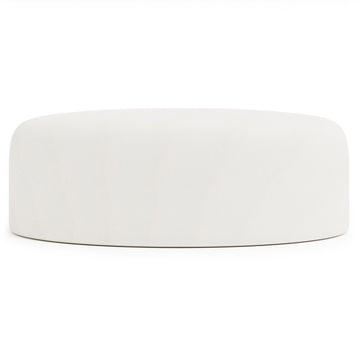 Tyre White/Cream Leather Ottoman - Ornate Home