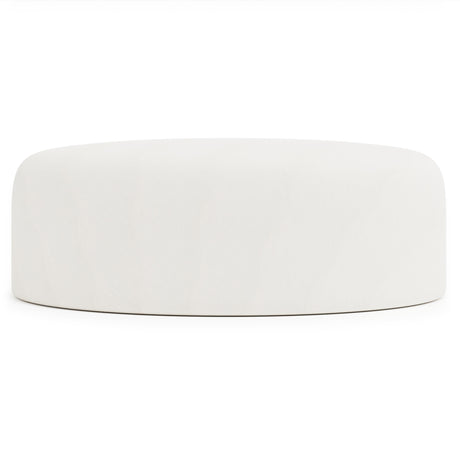 Tyre White/Cream Leather Ottoman - Ornate Home