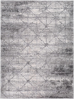 Tyree Distressed Gray Trellis Area Rug - Ornate Home